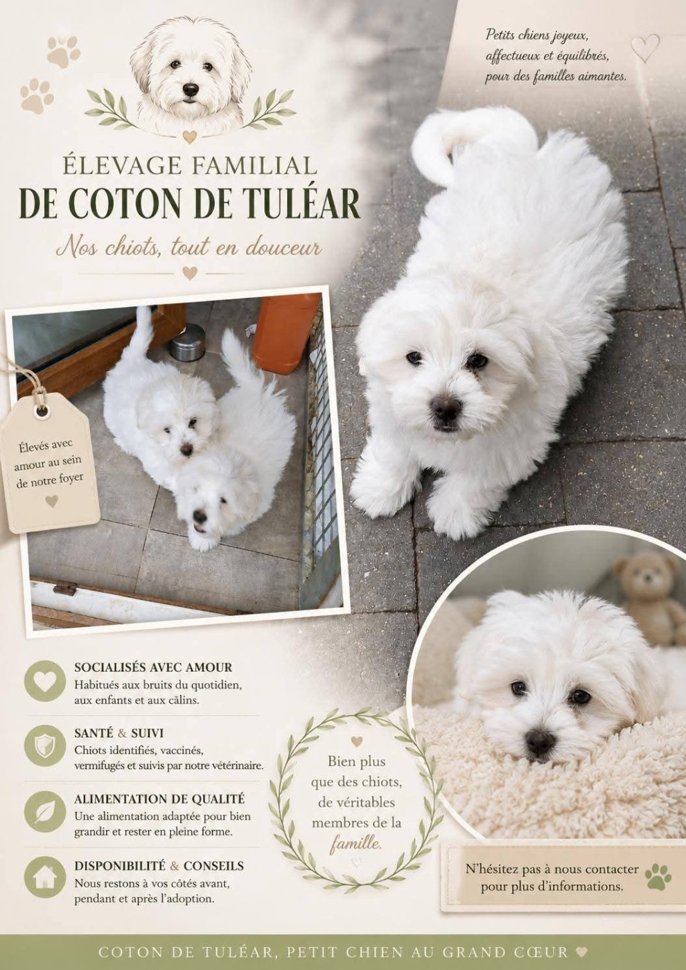 2 Chiots coton de tulear